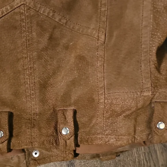 VINTAGE Blank NYC Brown SUEDE Moto Jacket Retro Coat Military Y2K - Picture 12 of 13